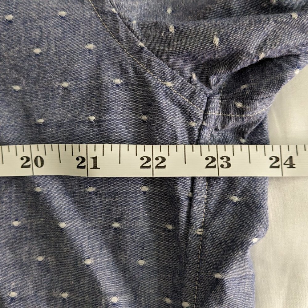 J. Crew Shirt Men's Size XL Blue White Button-up Slim Fit Long Sleeve Dotted - Picture 13 of 14